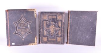 TWO LATE 19TH CENTURY FAMILY HOLY BIBLES AND THE PILGRIM'S PROGRESS