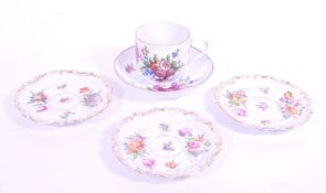 MEISSEN - HAND PAINTED MEISSEN GERMAN TEA CUP & SAUCER