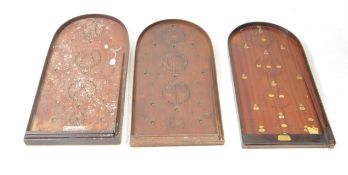 THREE EARLY 20TH CENTURY WOODEN BAGATELLE BOARDS