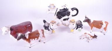 BESWICK - COLLECTION OF PORCELAIN COW FIGURINES