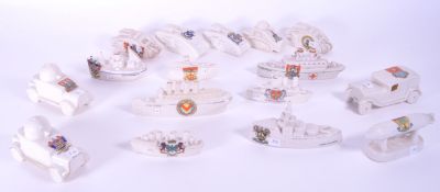 LATE 19TH CENTURY MILITARY TRANSPORT GOSS CRESTED WARE