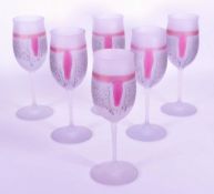 SIX VINTAGE MID CENTURY TUTTI FRUTTI WINE GLASSES