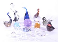 COLLECTION OF LATE 20TH CENTURY GLASS SCULPTURES AND PAPERWEIGHTS