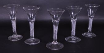 SET OF FIVE LATE 18TH CENTURY GEORGE III DRINKING GLASSES