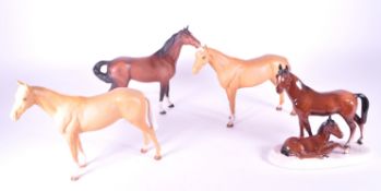 BESWICK - COLLECTION OF FOUR PORCELAIN HORSE FIGURES