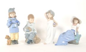LLADRO - NAO - FOUR LATE 20TH CENTURY PORCELAIN FIGURES