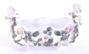 SITZENDORF - LATE 19TH CENTURY PORCELAIN FLOWER BASKET BOWL