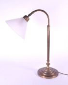 LAURA ASHLEY - LATE 20TH CENTURY BRASS TABLE LAMP WITH CONICAL SHADE