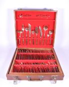 LARGE MID CENTURY TWELVE PIECE CUTLERY CANTEEN
