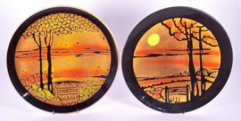 POOLE POTTERY - TWO MID 20TH CENTURY WALL PLATE CHARGERS