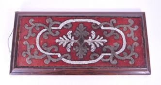 VICTORIAN 19TH CENTURY MAHOGANY FRAMED BEADWORK WALL HANGING