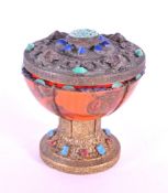 EARLY 20TH CENTURY EMBOSSED HAMMERED GOBLET GLASS