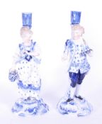 SITZENDORF - LATE 19TH CENTURY PORCELAIN CANDLESTICK HOLDERS