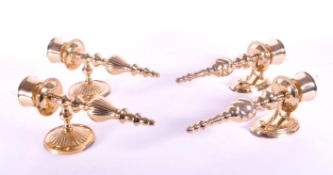 FOUR 21ST CENTURY CONTEMPORARY ART DECO STYLE BRASS SCONCES