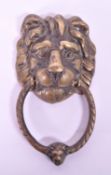 19TH CENTURY VICTORIAN LION BRASS DOOR KNOCKER