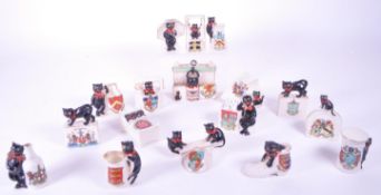 ARCADIAN - COLLECTION OF EARLY 20TH CENTURY LUCKY BLACK CAT CHINA FIGURES