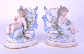 WALLENDORF - TWO GERMAN EARLY 19TH CENTURY PORCELAIN VASES / FIGURES