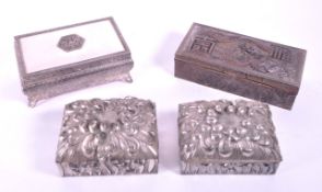 FOUR 20TH CENTURY JAPANESE & ENGLISH JEWELLERY BOXES