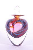 PETER LAYTON (B. 1937) - LATE 20TH CENTURY STUDIO GLASS PERFUME BOTTLE