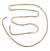 HALLMARKED 9CT GOLD MESH LINK CHAIN NECKLACE FRAGMENT AF