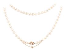 PEARL NECKLACE WITH HALLMARKED 9CT GOLD CLASP