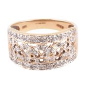 HALLMARKED 9CT GOLD & DIAMOND RING AF