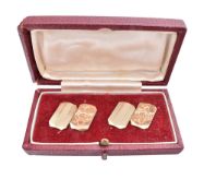 HALLMARKED 9CT GOLD ENGRAVED CUFFLINKS