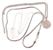 THREE SILVER NECKLACES