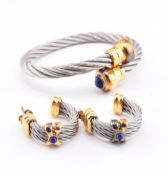 PHILIPPE CHARRIOL LAPIS LAZULI CABLE LINK BANGLE & EARRINGS