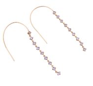 HALLMARKED 9CT GOLD TANZANITE PULL THROUGH EARRINGS