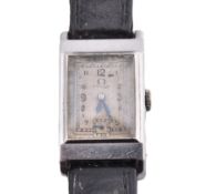 OMEGA 1930S ART DECO TANK FACED WRISTWATCH