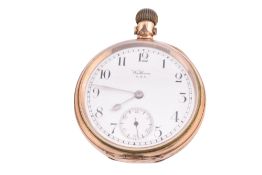 EARLY 20TH CENTURY WALTHAM USA OPEN FACED POCKET WATCH