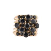 14CT GOLD & SAPPHIRE PUZZLE RING