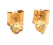 GOLD & GEM SET STUD EARRINGS
