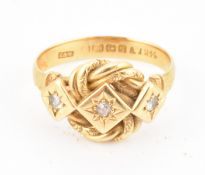 GEORGE V 18CT GOLD & DIAMOND KNOT RING