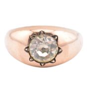 EDWARDIAN HALLMARKED 9CT GOLD SINGLE STONE RING