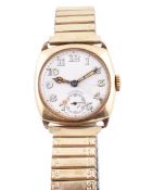 EARLY 20TH CENTURY HALLMARKED 9CT GOLD LONGINES WRISTWATCH