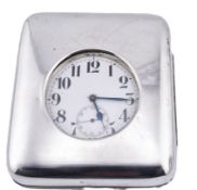 METAL OPEN FACE POCKET WATCH IN EASEL TRAVEL CASE AF