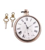 GEORGE III HALLMARKED SILVER BRECON POCKET WATCH CASED 1816