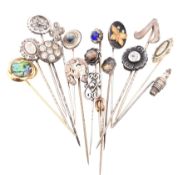 COLLECTION OF 19TH & 20TH CENTURY STICK PINS