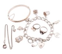 COLLECTION OF SILVER & WHITE METAL JEWELLERY