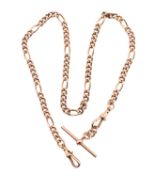 HALLMARKED 9CT GOLD FIGARO WATCH CHAIN