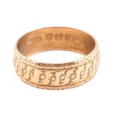 19TH CENTURY VICTORIAN HALLMARKED 18CT GOLD BAND RING