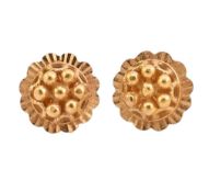 PAIR OF GOLD STUD EARRINGS AF