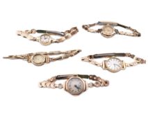 COLLECTION OF VINTAGE WRISTWATCHES INCLUDING 9CT GOLD