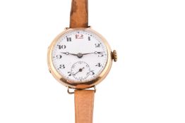 1920S HALLMARKED 9CT GOLD CASED WRISTWATCH
