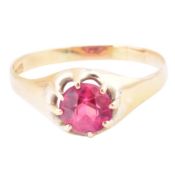 18CT GOLD & SYNTHETIC RUBY RING