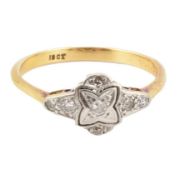 ART DECO 18CT GOLD & DIAMOND RING