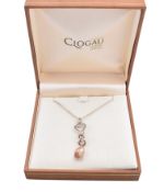 CLOGAU 925 SILVER & ROSE GOLD PENDANT NECKLACE