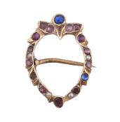 19TH CENTURY GEORGIAN HEART BROOCH PIN